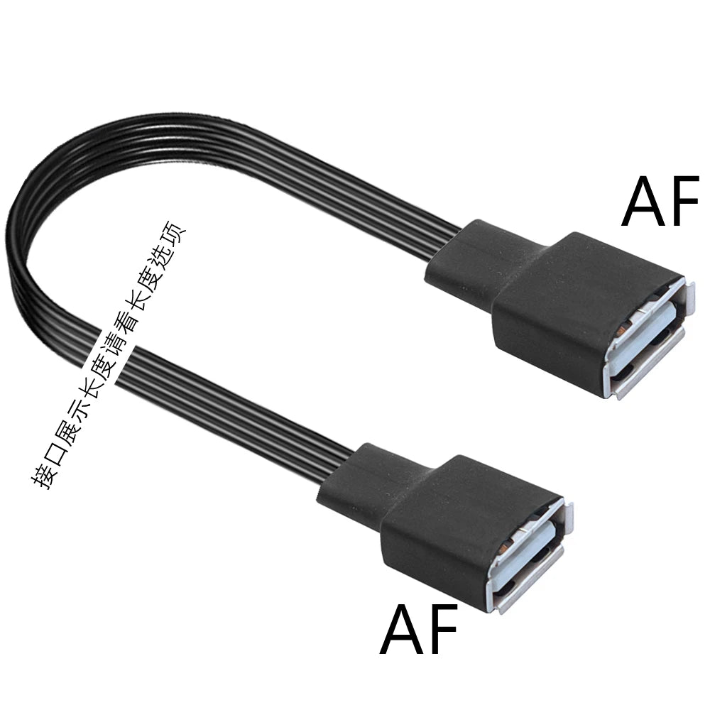 USB male to female extension cable elbow 90 degree right angle soft silicone flat cable USB2.0 elbow charging data cable