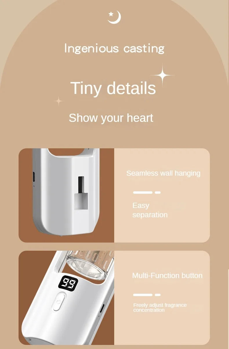 50ml Wall-mounted Oil Aromatherapy Machine Deodorization Fragrance Humidifier Air Purifying For Home Bedroom Toilet Hotel Office