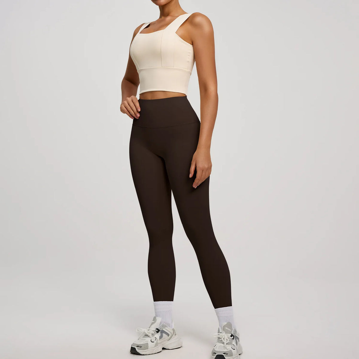 Solid Color Bra, Trousers, Yoga Suit, Tight and Thin, Nude Running Sports and Fitness Clothes