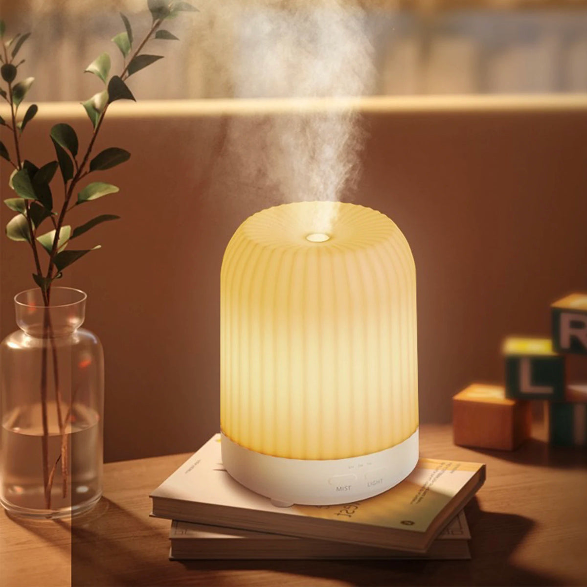 Ultrasonic Essential Oil Diffuser, Quiet Bedroom Humidifier with 7 LED Lights, Timer Setting, Auto Shut Off, BPA-Free Design