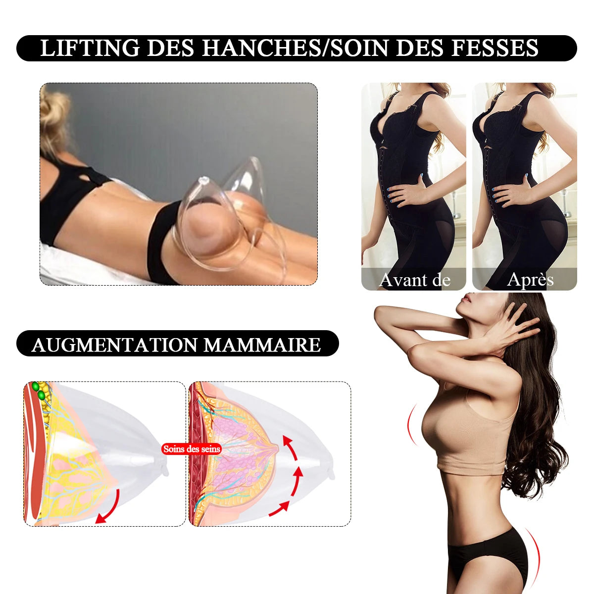 AOKO Vacuum Massage Face Lifting Beauty Machine Breast Enlargement Machine Pump Cup Massager Body Shaping Butt Lifting Device