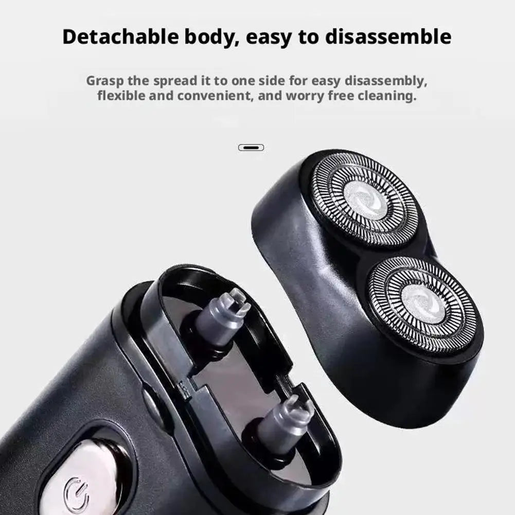 Men's Double Floating Head Electric Shaver USB Rechargeable Dry Wet Beard Shaving Machine Waterproof Trimmer Razor