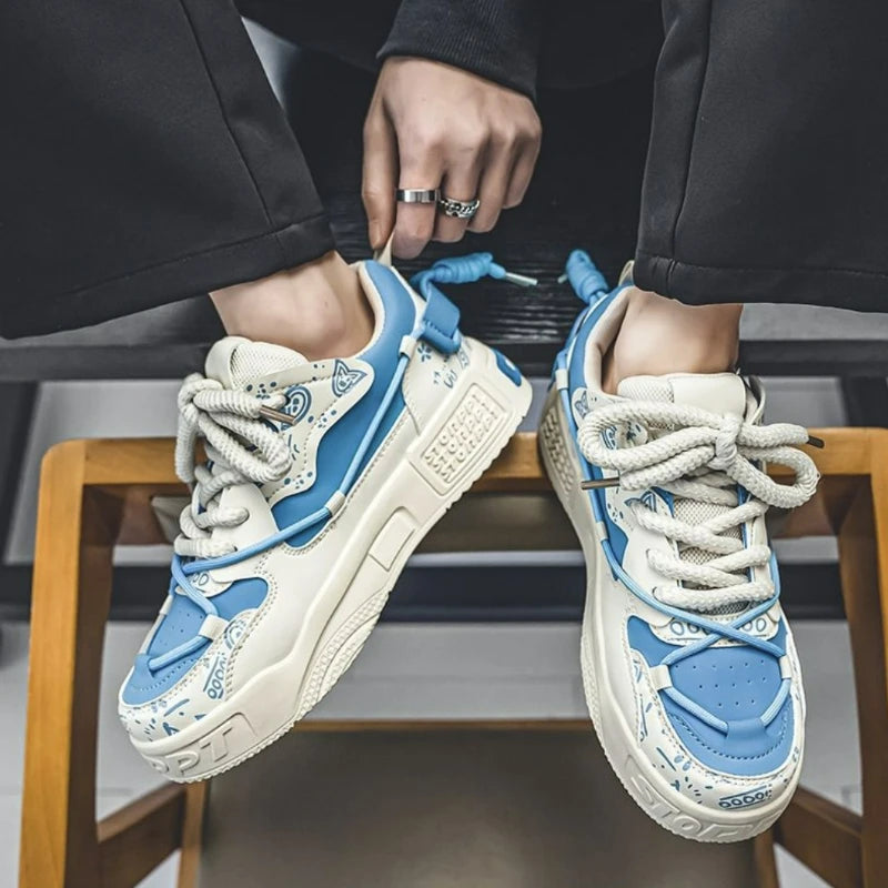 Fashion Skate Shoes Men's Sneakers Breathable Lightweight Running Outdoor Mesh Casual footwears Male Lace Up Vulcanized Flats