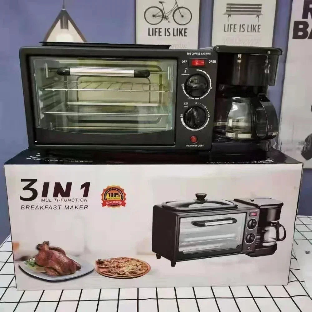 3 in 1 Breakfast Machine. Toaster. Coffee Machine. Oven. Kitchen Oven. Kitchen Appliances.