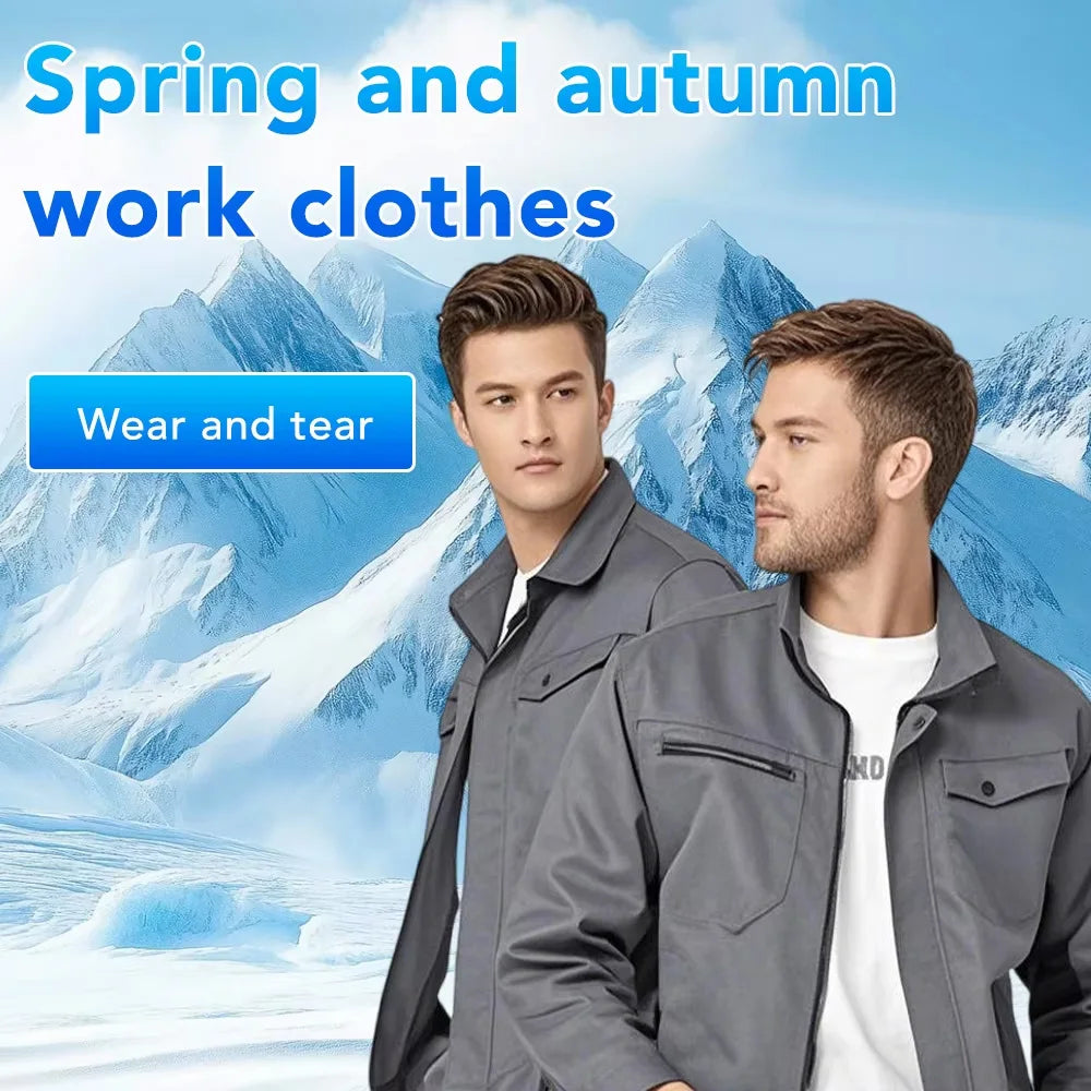 Fashion Denim Workwear for Men Women Spring Autumn Long-sleeved Work Clothes Wear-resistant Uniform Coat Workshop Uniforms
