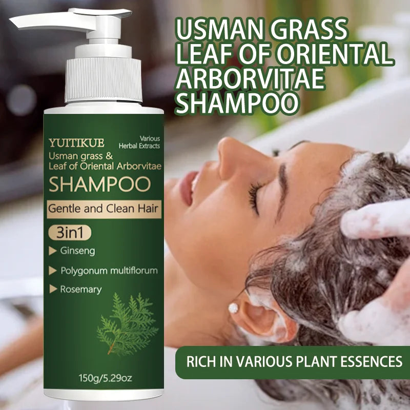 YUITIKUE 3-in-1 Herbal Shampoo | Usman Grass, Ginseng, Polygonum & Rosemary, Gentle Cleansing 150g