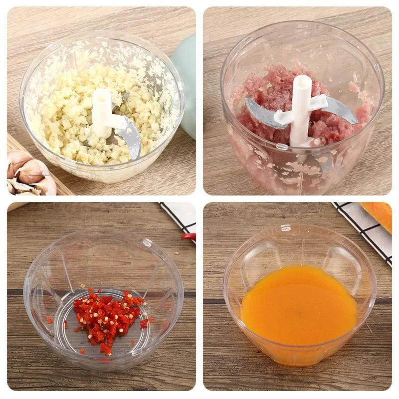 500/900ML Manual Meat Mincer Garlic Chopper Hand Pull Press Crusher Vegetable Grinder Chili Onion Cutter Kitchen Cooking Tools