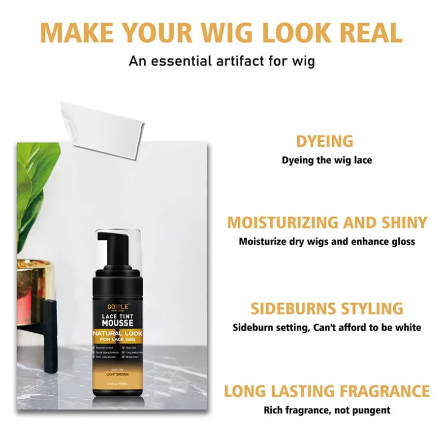 GOIPLE Wig Installation Kit Set with Lace Tint Mousse Melting Spray Wig Glue Remover Wax Stick Edge Control & Tools Wig Kit for Beginners & Daily Wear