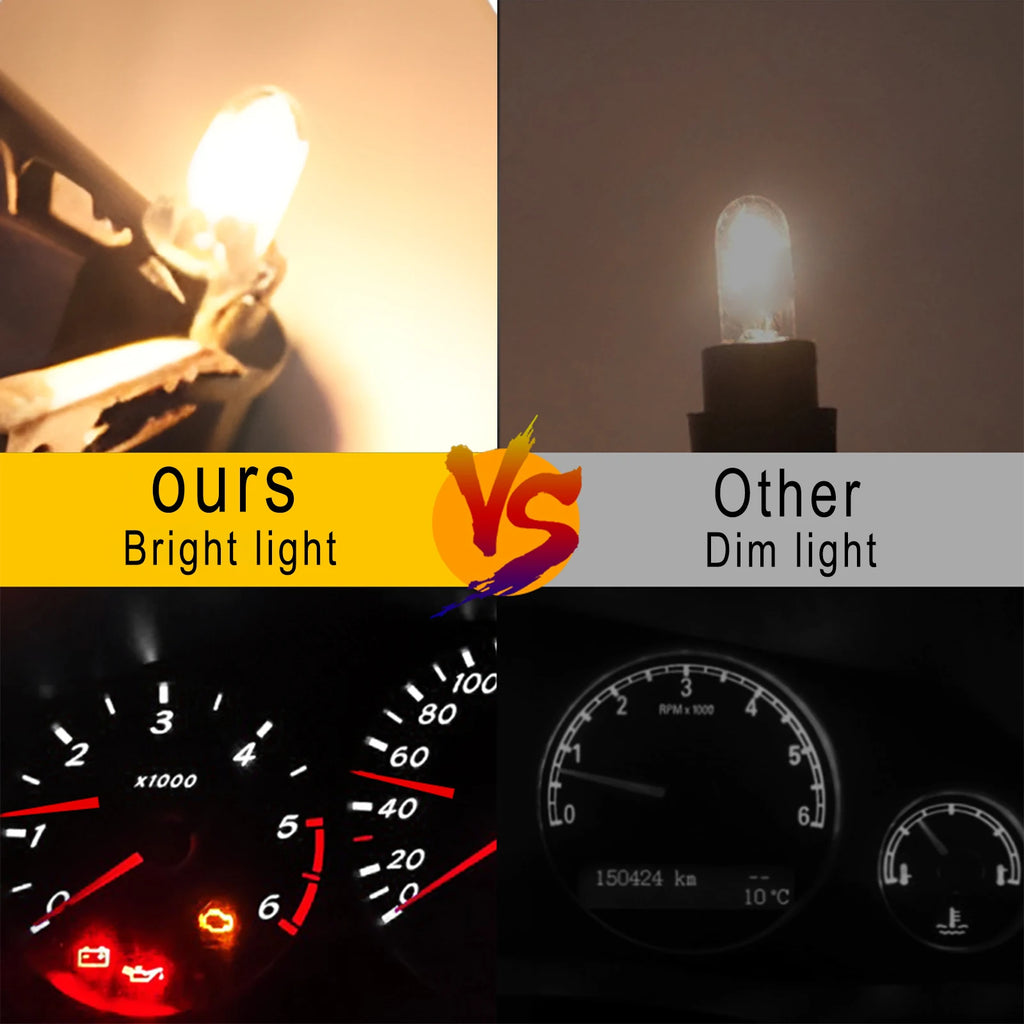 5Pcs T5 SMD LED Car Light Automobiles Light-Emitting Diode Instrument Gauge Dashboard Bulbs Auto Interior Indicator Lamp