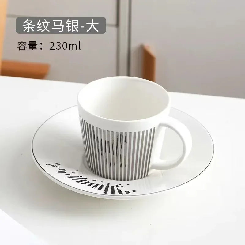 New Dynamic Mirror Reflection Cup Mug 250~300ml Home Drinkware Creative Ceramic Anamorphic Cup Coffee Tea Set Interesting Gift