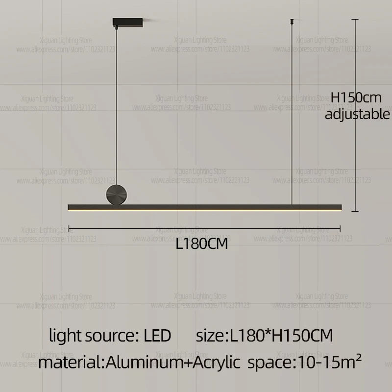 LED Restaurant Chandelier Modern Minimalist Kitchen Ceiling Light Dining Table Pendent Lamp Bar Pendant Light Indoor Lighting