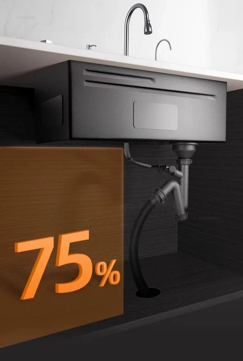 Modern Smart Kitchen Sinks Creative Metal Multi-functional Basin Luxury Household Sinks for Apartment Kitchen Rental House