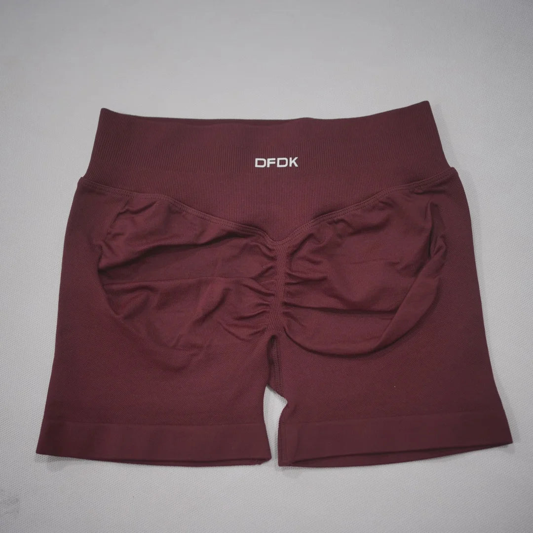 DFDK 2026 New Women Scrunch Butt Yoga Shorts High Waist Hip Lifting Push Up Squat Proof Sports Shorts Gym Workout Running Fitnes