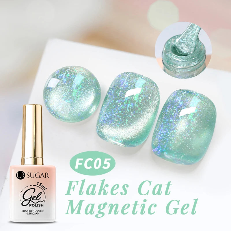 UR SUGAR 15ml Cat Magnetic Gel Jelly Glass Full Coverage Varnis Magnetic Gel Soak Off UV LED Gel Autumn Winter Xmas Manicure