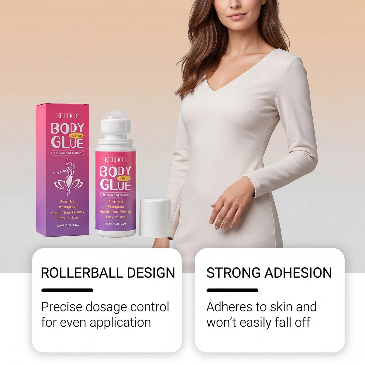 Eelhoe Body Roll-On Glue Gentle Moisturizing Smooth To Apply Skin-Friendly Comfortable Leaving The Skin Fresh And Non-Sticky