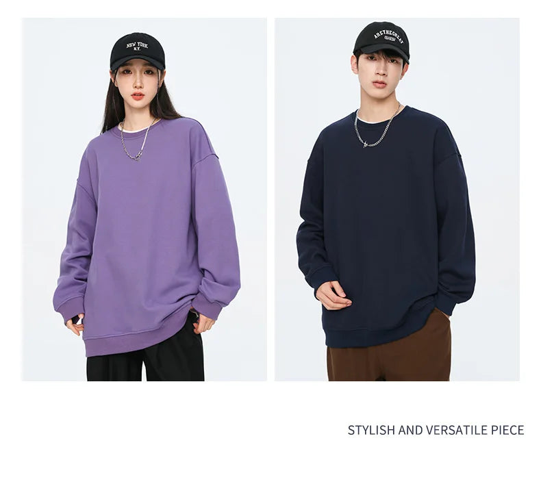 Autumn Oversized Purple Sweatshirts for Women Casual Streetwear Hoodies Women 2024 Female Long Sleeve Crewneck Pullovers Tops