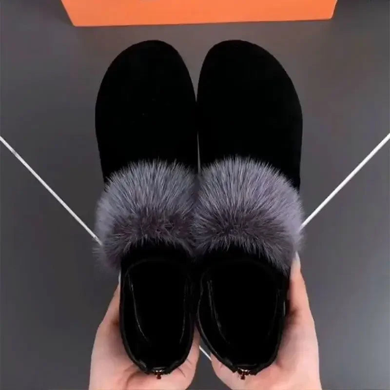 Shoes for Women 2024 Winter Plush Warm Women's Boots Low Heel Non-slip Commuter Office Ladies Shoes Fashion Zipper Short Boots