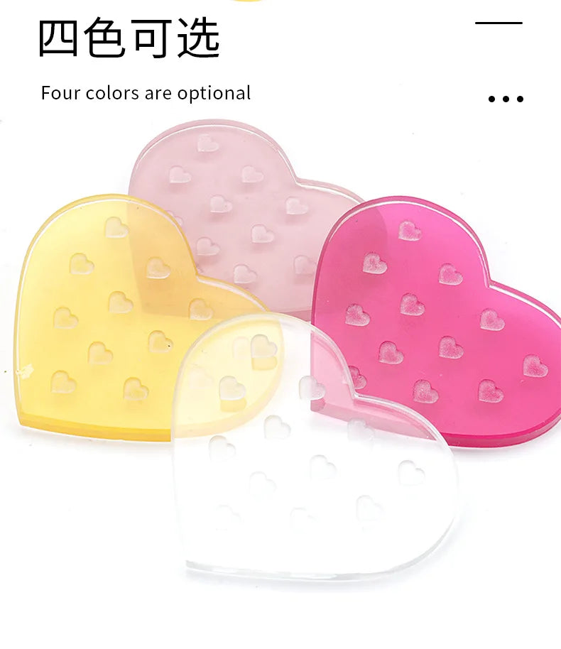 1Pc Heart Shaped Glass False Eyelash Stand Glue Holder Pad Eyelashes Extension Adhesive Pallet Paste Glue Pad Makeup Supplies