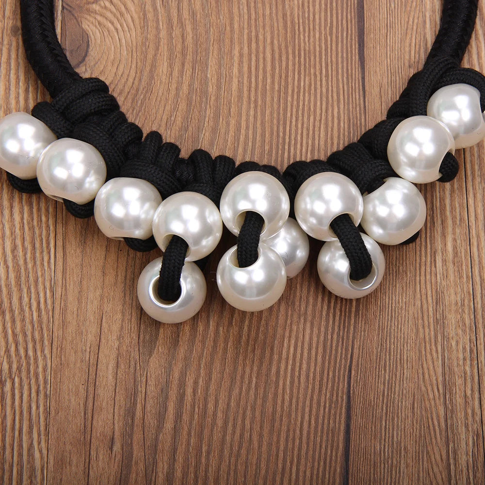 Statement Necklace with Big Pearls Design for Women Trendy Wedding Party Jewelry