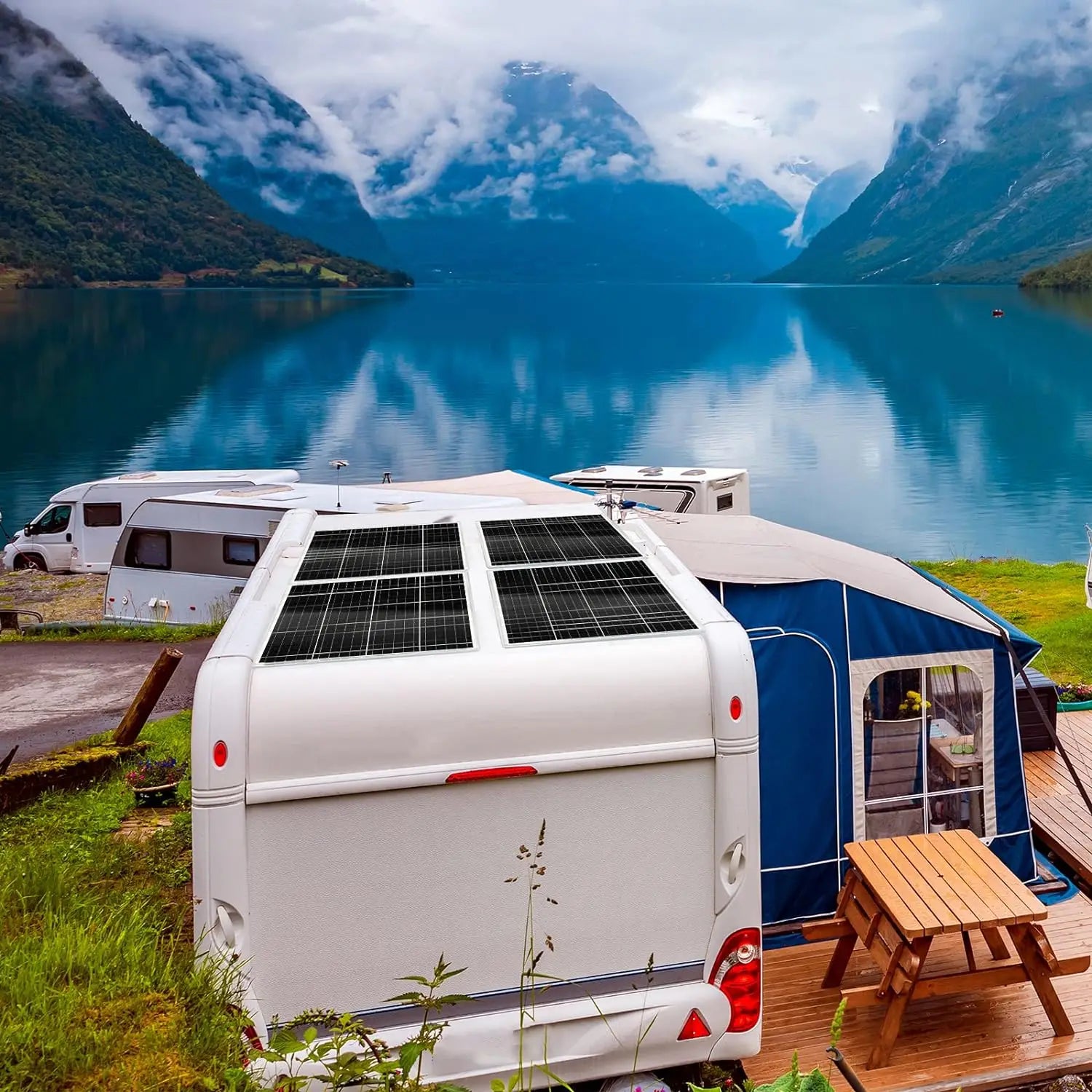 12V Solar Panel 120w 240W 18V Rigid Solar Panels 25 Year Photovoltaic Monocrystalline Cell 12V Battery Charge For Camping