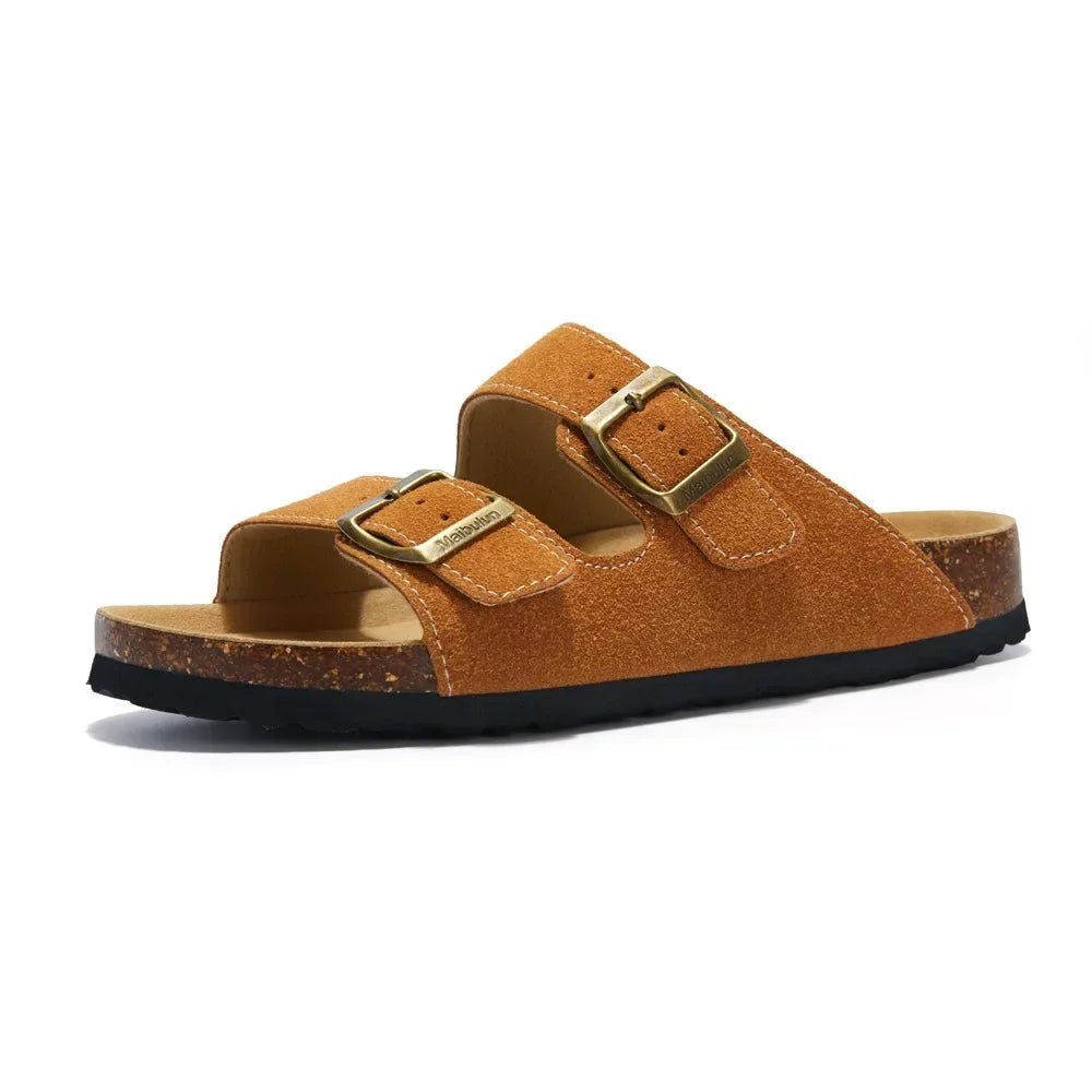 Flat Slippers For Women 2025 New Luxury Men Indoor Bottom Non Slip Cork Slippers Women's Beach Outdoor Home Flip Flops Sandals