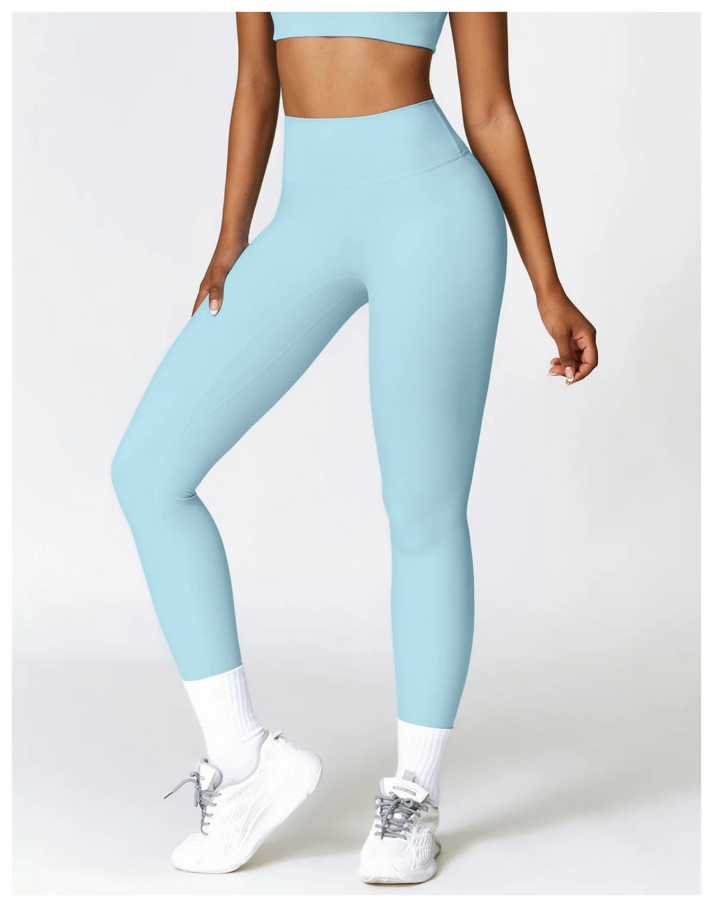 Women's High Waist Yoga Leggings Workout Pants Nylon Spandex Solid Gym Fitness Activewear