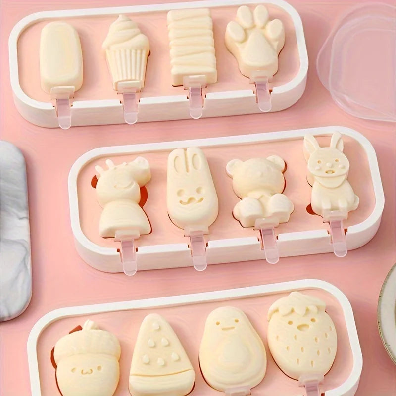 Cartoon Popsicle Mold, Ice Molds, Reusable Ice Cream Molds, Beach Accessories, Summer Kitchen Gadgets, Kitchen Stuff