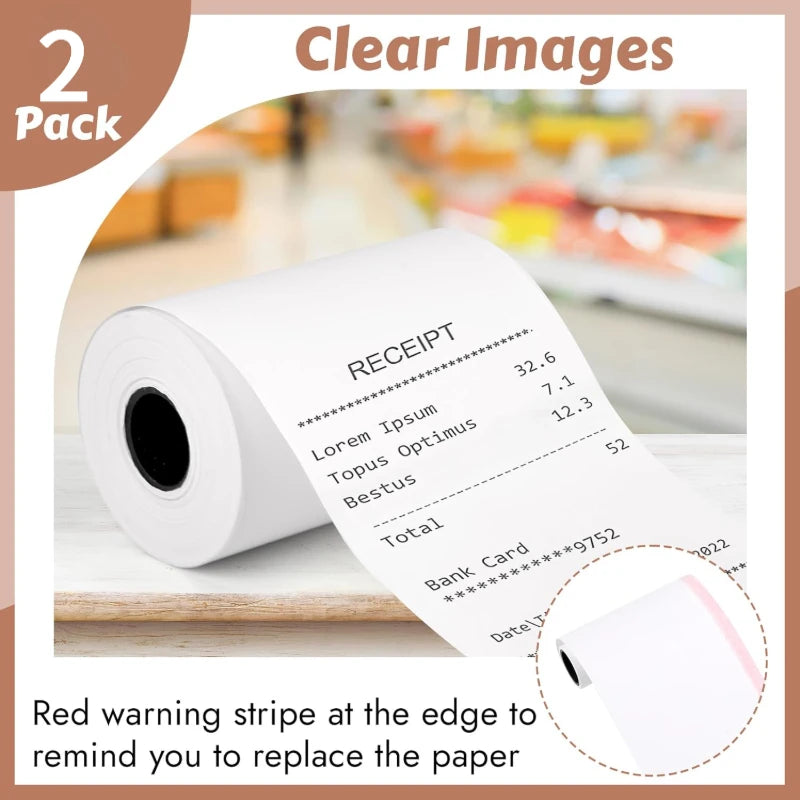 57x40mm Cash Register Thermal Paper 10 Rolls Compatible POS Credit Card Machine Catering Takeout Kitchen Queue Receipt Printing