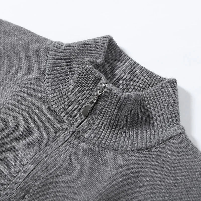 Sleeveless Padded Shoulder Women's Knitted Vest Half Turtleneck Double Zipper Cropped Slim Solid Knit Cardigan Street New Tops