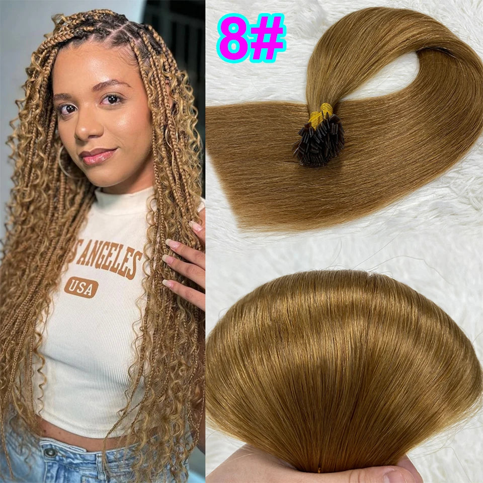 Remy Hair 1g/s 18-28 inch Real Remy Flat Tip Human Hair Extension Silky Straight Dark Brown Pre Bonded Keratin Fusion Hair