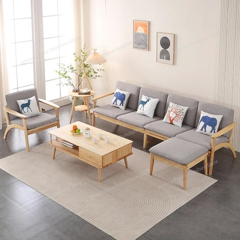 Relaxing Living Room Sofas Lounge Comfortable Wood Floor Modern Lazy Sofa Nordic Balcony European Divani Da Soggiorno Furniture