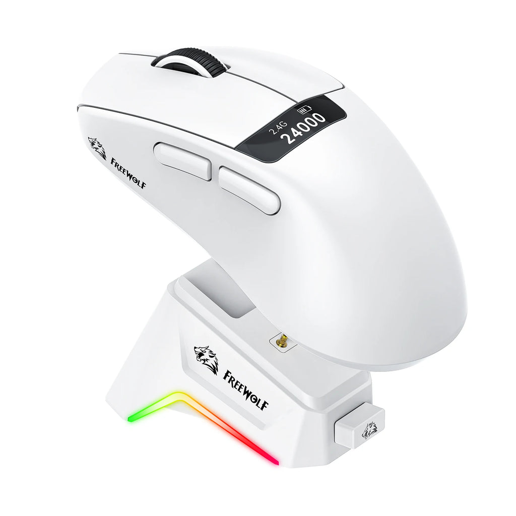 A7 Lightweight Wireless Gaming Mouse,24000DPI,Magnetic Charging Base,Tri-Mode Connection,PAW3311 Macro Esports Office Mouse