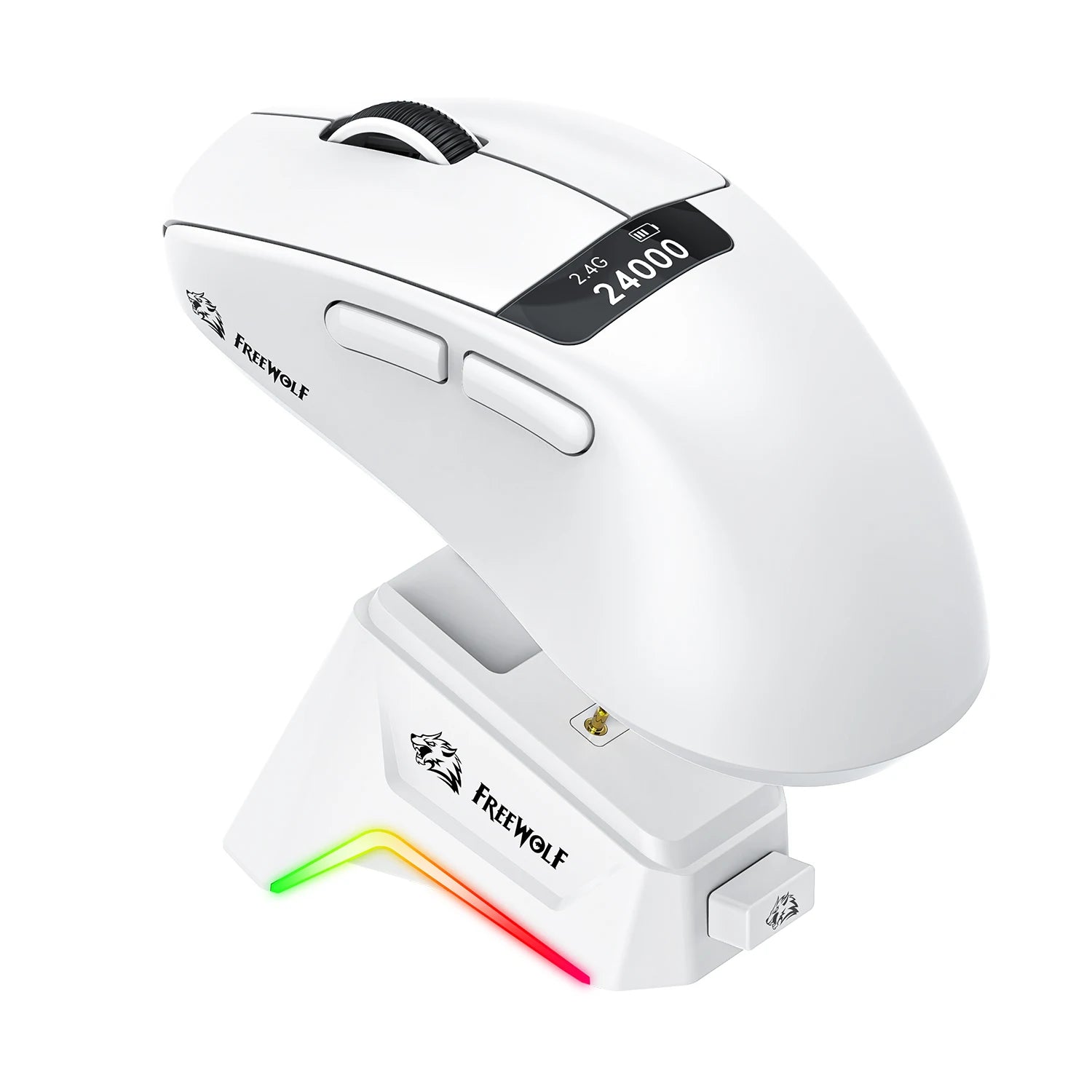 A7 Lightweight Wireless Gaming Mouse,24000DPI,Magnetic Charging Base,Tri-Mode Connection,PAW3311 Macro Esports Office Mouse
