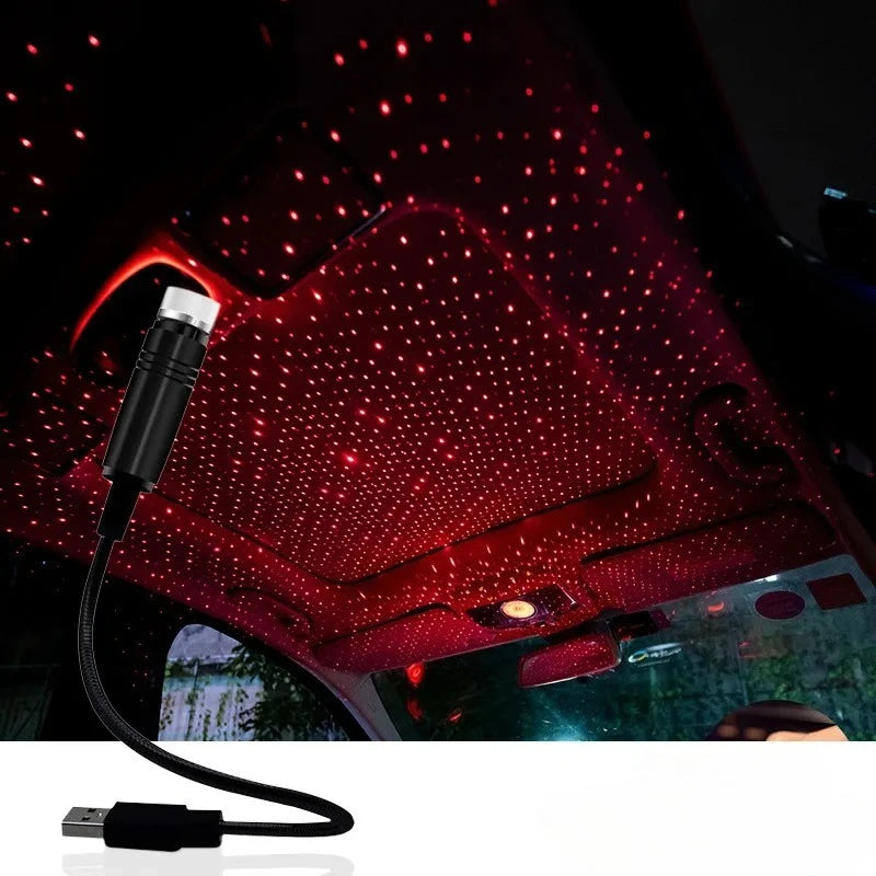 Car Romantic LED Starry Sky Night Light 5V USB Powered Galaxy Star Projector Lamp for Car Roof Room Ceiling Decor Plug and Play