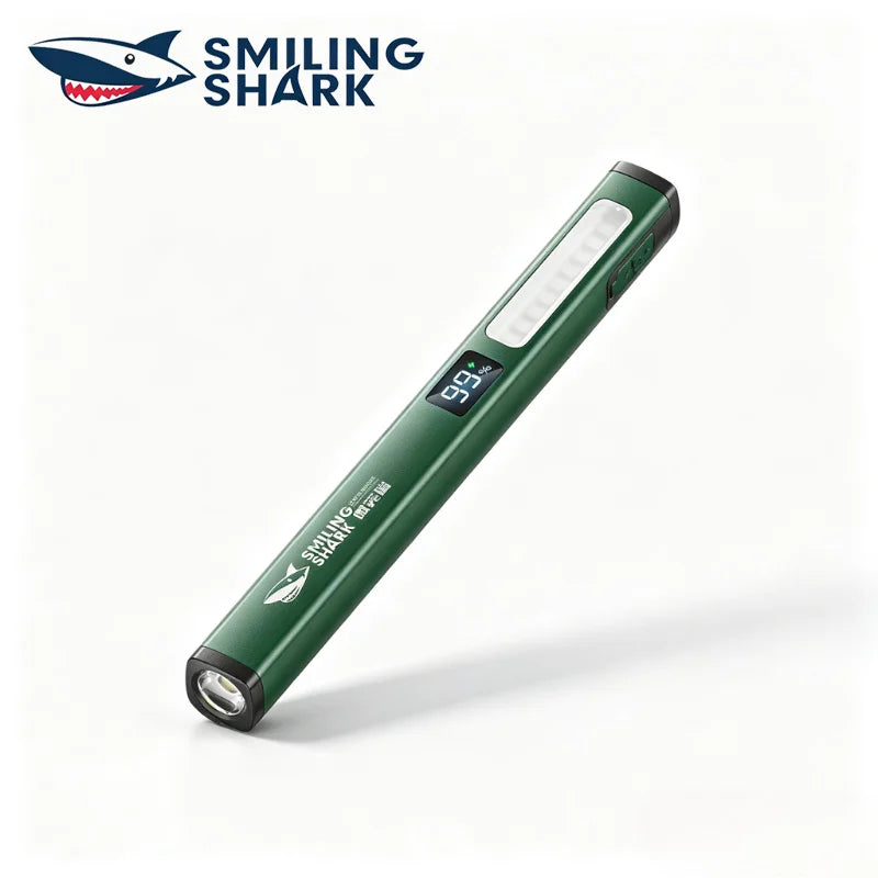 SMILING SHARK Magnetic Work Light 6‑Mode LED Flashlight with COB Sidelight Clip‑on Design for Outdoor Lighting GZ5112