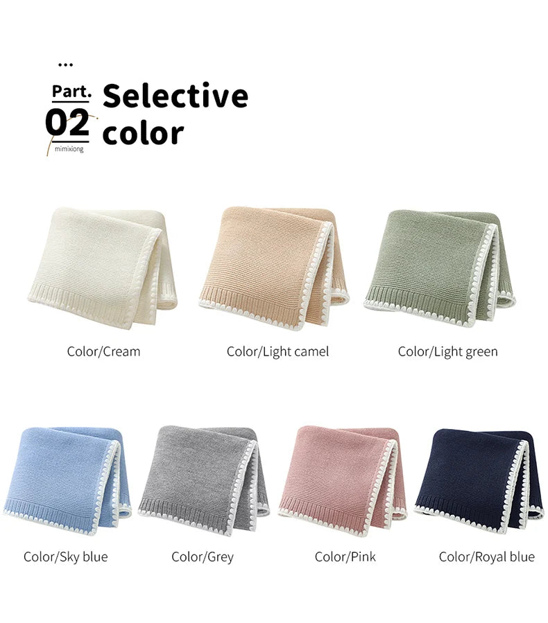 Baby Blankets Knitted Newborn Boy Girl Bedding Quilt 90*70CM Plaid Infant Stroller Swaddle Envelop Wrap Fashion Solid Super Soft