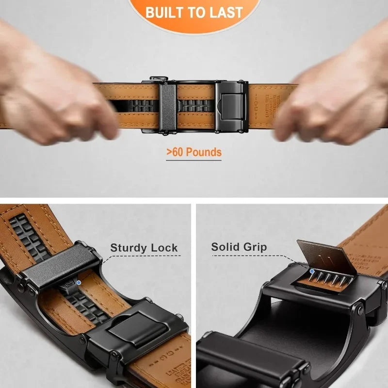Men's Genuine Leather Cowhide Belt, For Dress Pants