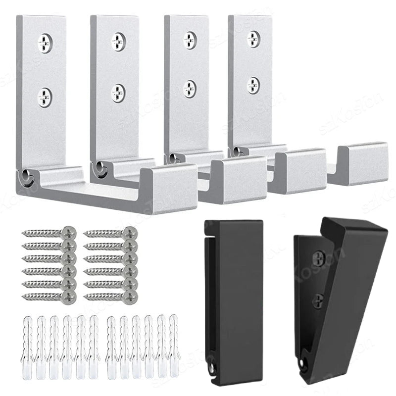 Folding Wall Hook Hidden Robe Towel Coat Hook Aluminum Alloy Hook for Home Kitchen Bathroom Black Sliver Towel Hanger