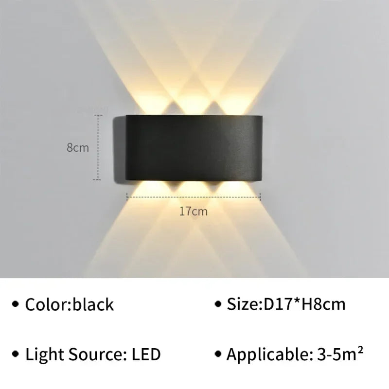 Waterproof Outdoor LED Wall Light for Garden Patio Balcony Warm White Weatherproof