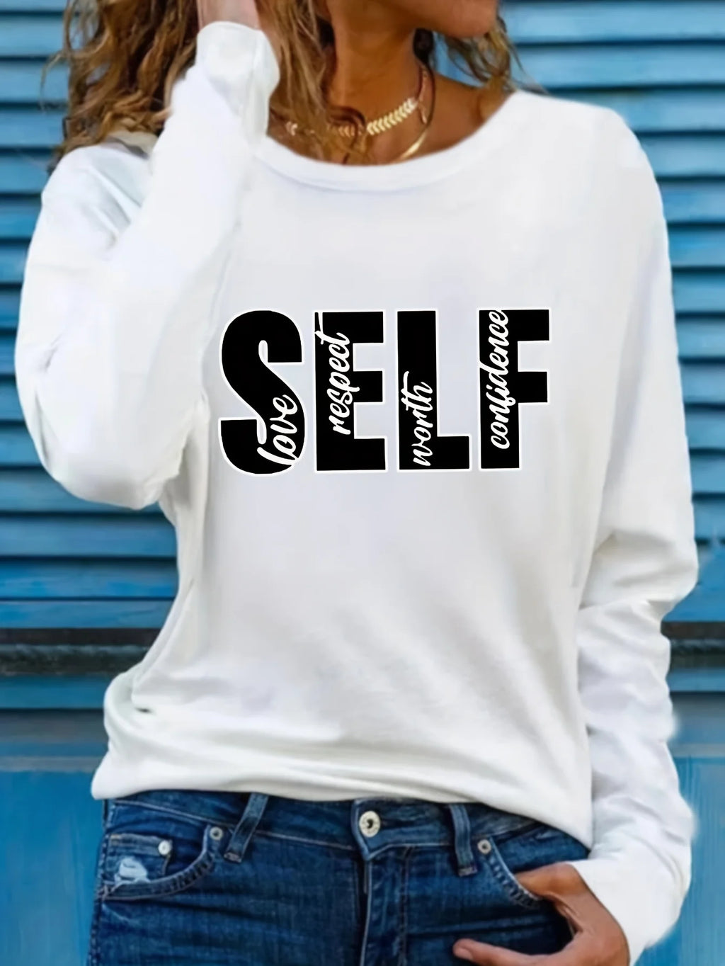 100% pure cotton women's spring and autumn loose casual skull and rose graphic printed long sleeved round neck T-shirt
