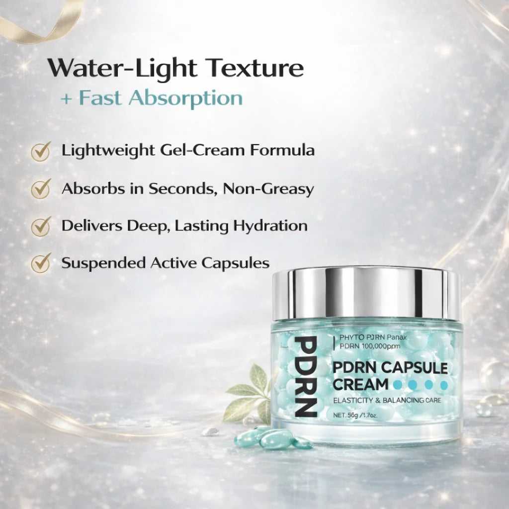 PDRN Pink Collagen Capsule Cream with Salmon, Lightweight Moisturizing Cream, Niacinamide for Uneven Skin Tone, Glow Hydration