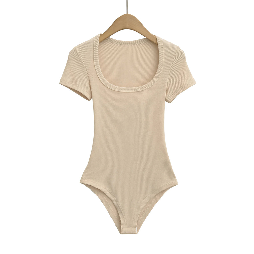 Slim Short Sleeve Women's Sexy Clothing Retro Jumpsuit Pullover Bodysuit Top Sexy Bodysuit
