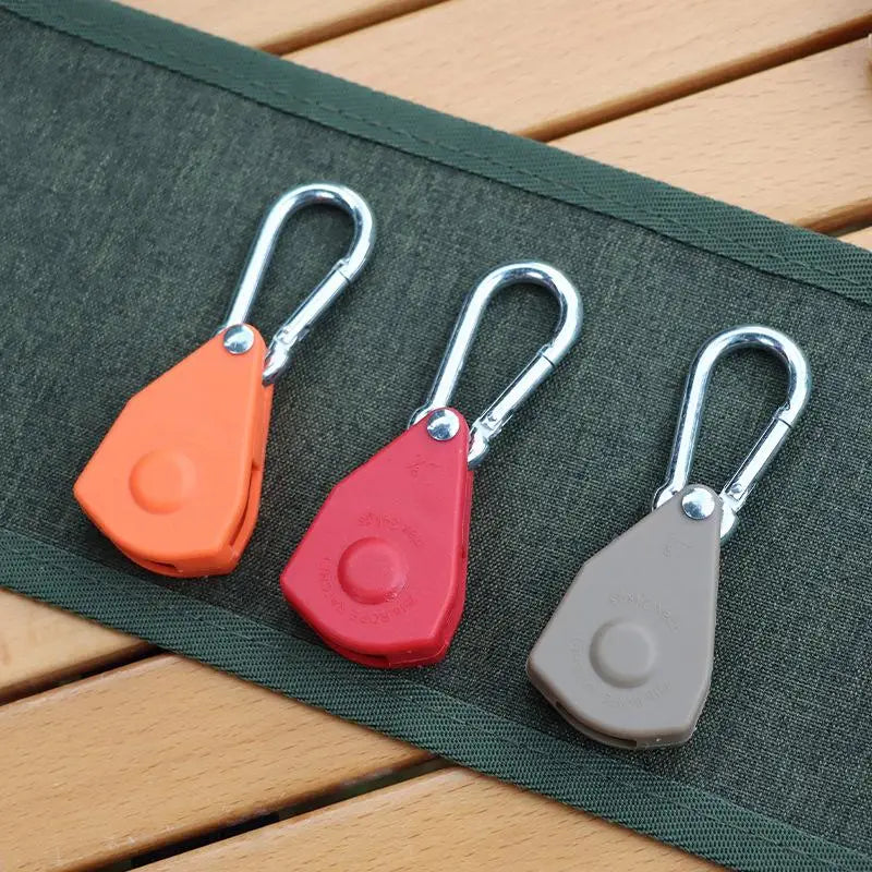 Secure Tent Rope Hanger with Ratchet Tie-Down System; Heavy-Duty Camping Gear with Reinforced Metal Gears and Adjustable Strap