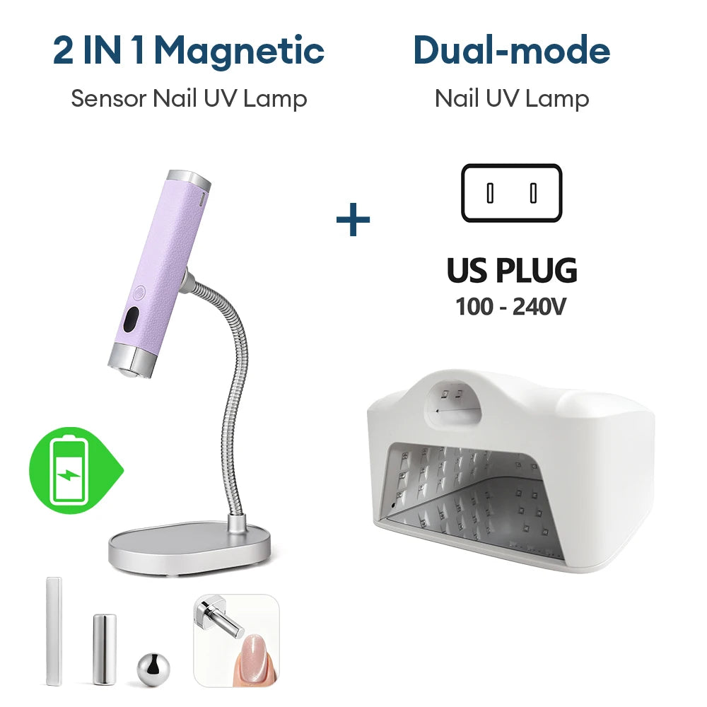 Dual Use Nail Lamp Cordless Manicure Dryer Smart Auto Sensor With Single Thumb Nail With Powerful Magnets Nail Dryer Lamp