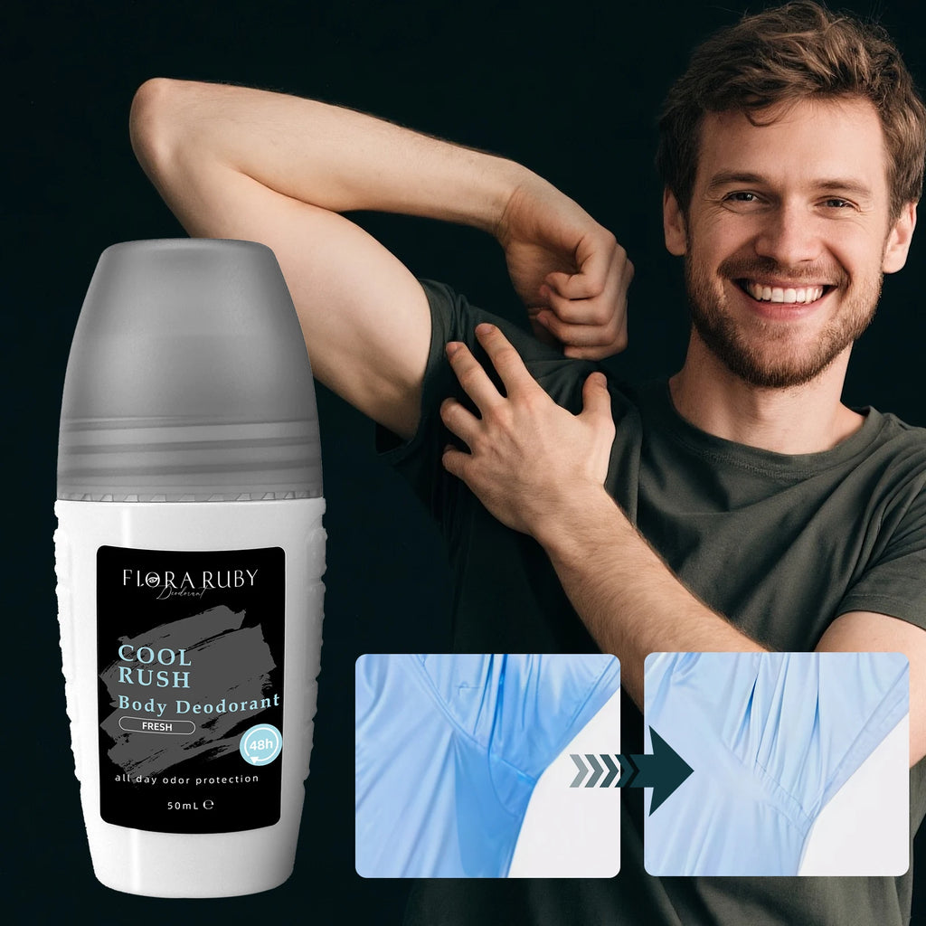 4 Fragrances Men Underarm Roll On Deodorant, Aluminum Free, Portable Gym &Sports Set 48H Odor Protection, Long Lasting Freshness