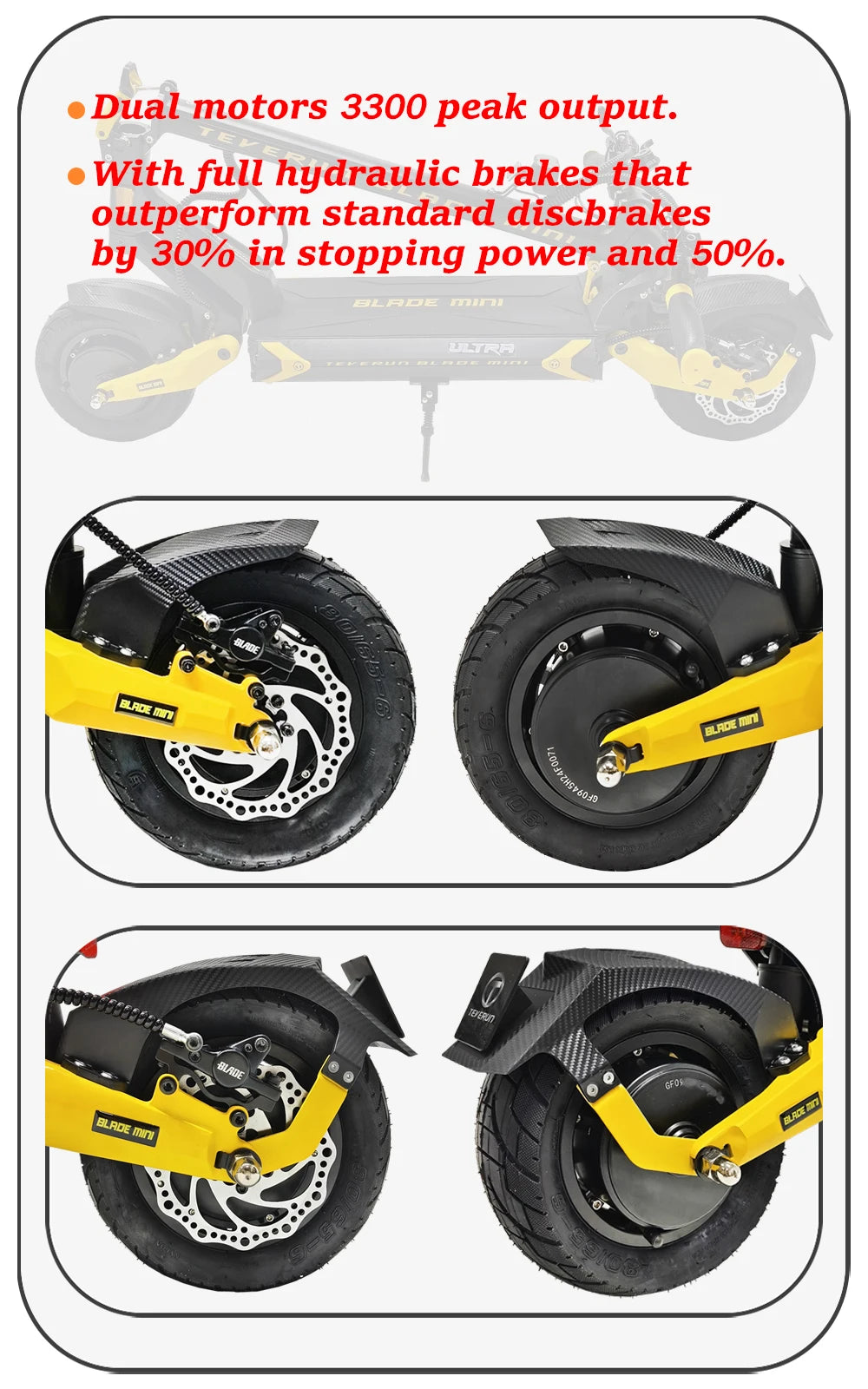 2026 TEVERUN Blade Mini Ultra V4 60V 27Ah Battery 1000Wx2 Motor Built-in Smart LCD Display Max Range 100km 10inch E-Scooter