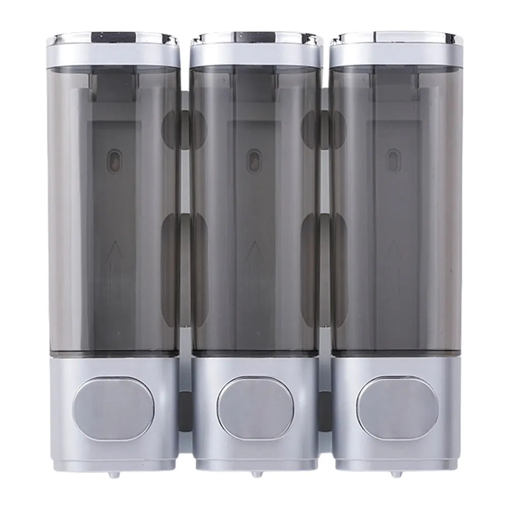 Wall Mounted Bathroom Liquid Soap Dispenser Three Head Hand Sanitizer Holder Wall Mount Soap Shampoo Gel Shower Liquid Container
