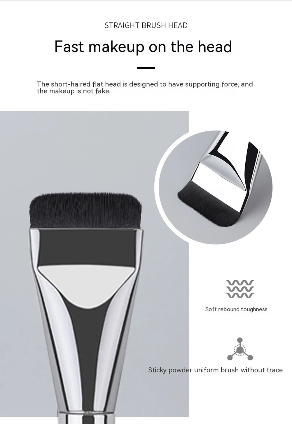 Ultra Thin Foundation Brush Lightweight and Thin Face Contour Brush Flat Contour Brush Blending Foundation Cream Makeup Brushes