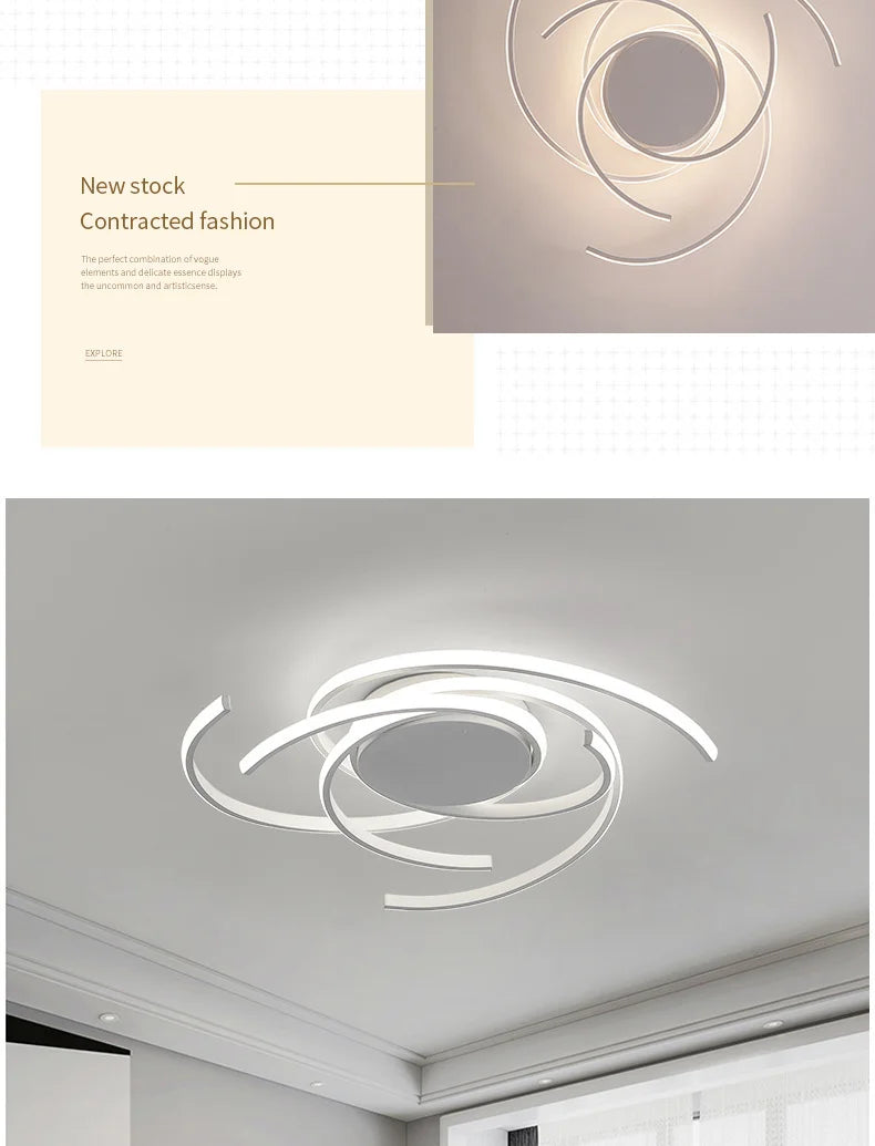 Modern LED Ceiling Lights Lighting For Living Study Room Bedroom Ceiling Lamp Indoor Lighting Home Decoration Lights White/Black