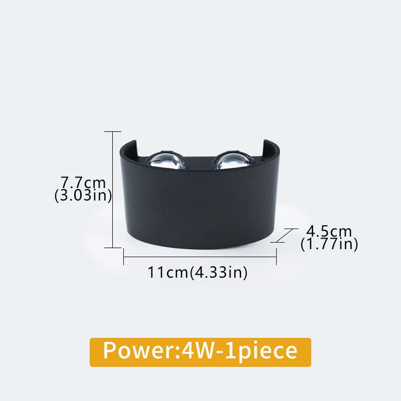LED Wall Light Waterproof Outdoor Indoor Lighting IP65 AC100-240V Up and Down LED Wall Lamp 2w 4w for Garden Stair Night Light